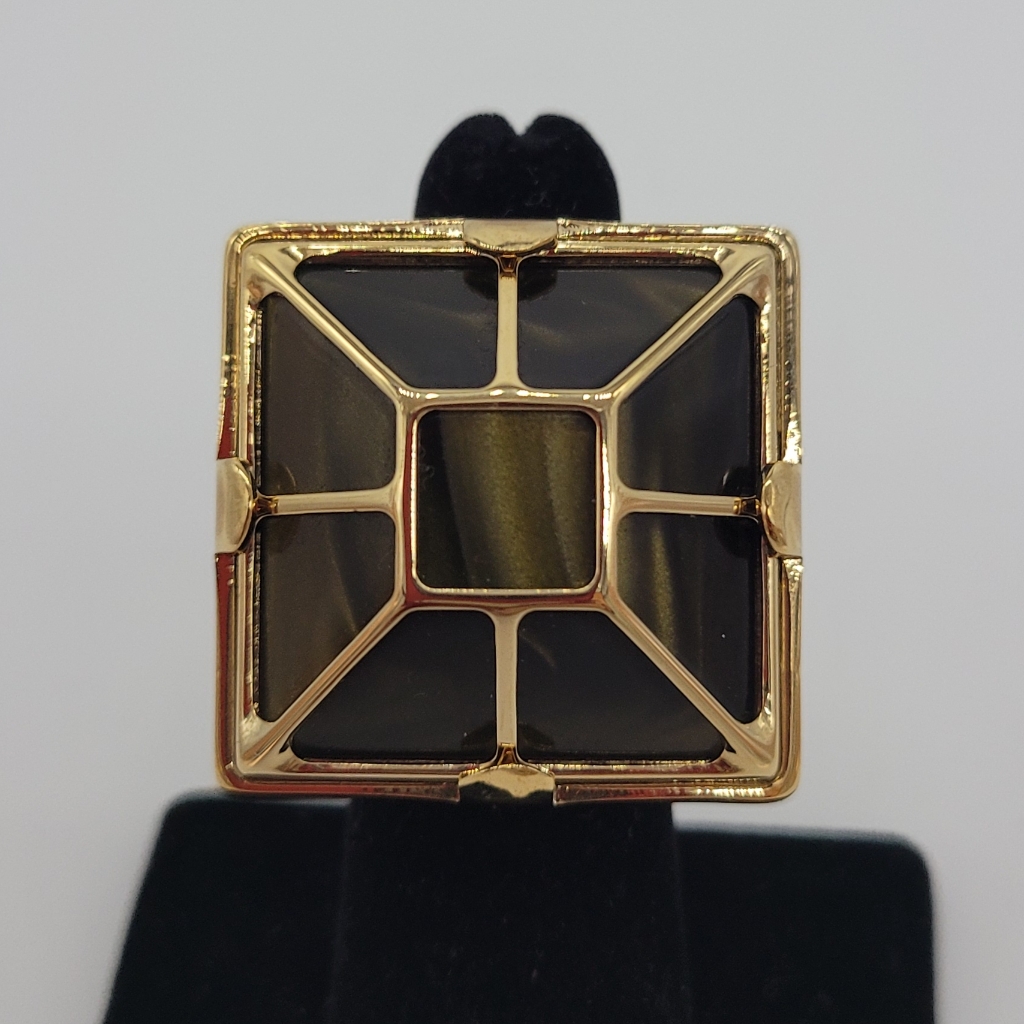 Vita Fede Green With Shimmery Green Reisen On Gold-Tone Rings New 125$